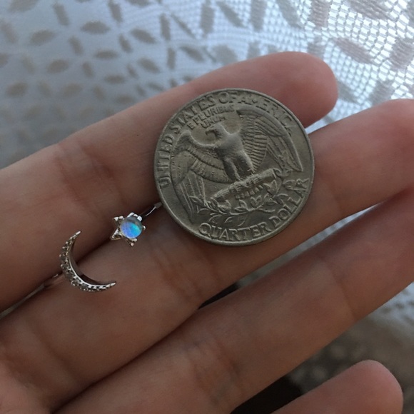 2/$30 Adjustable Moon & Star Moonstone Ring - Picture 3 of 9